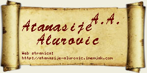 Atanasije Alurović vizit kartica